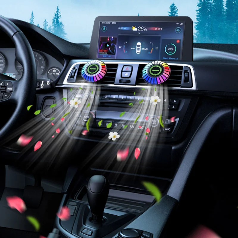 Автомобильный Bluetooth RGB Рассеянный свет USB, автомобильный ритм, аромалампа, Освежитель воздуха, светодиодная панель для автомобильной вечеринки 1