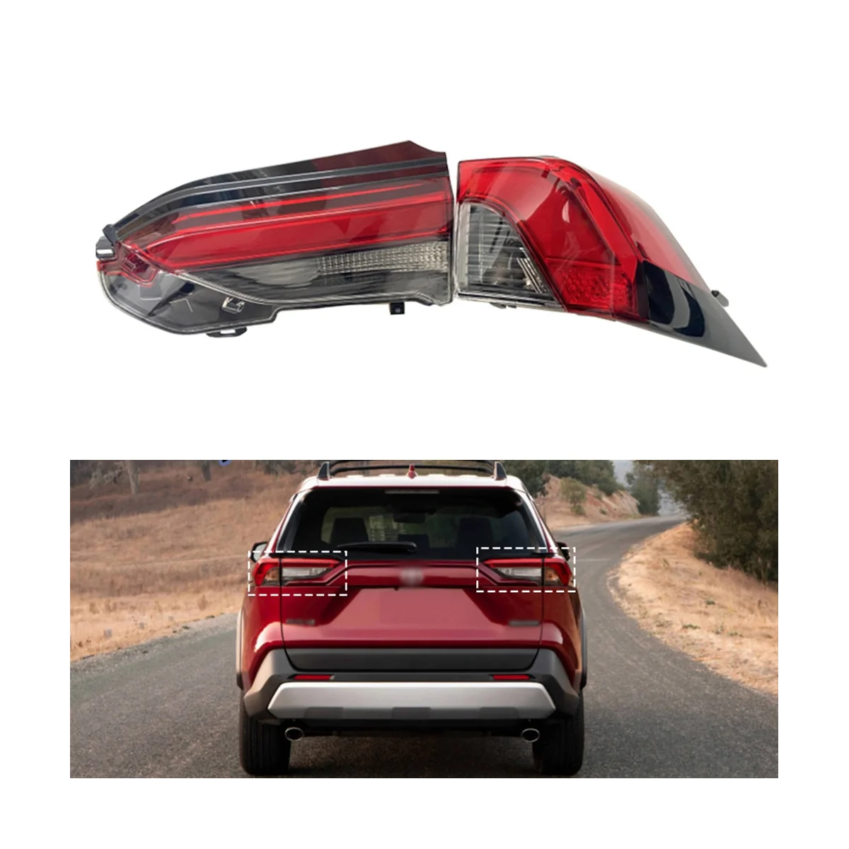 Автомобильный левый внутренний боковой задний фонарь в Сборе Стоп-сигнал Стоп-стояночный фонарь для Toyota RAV4 2019 2020 5