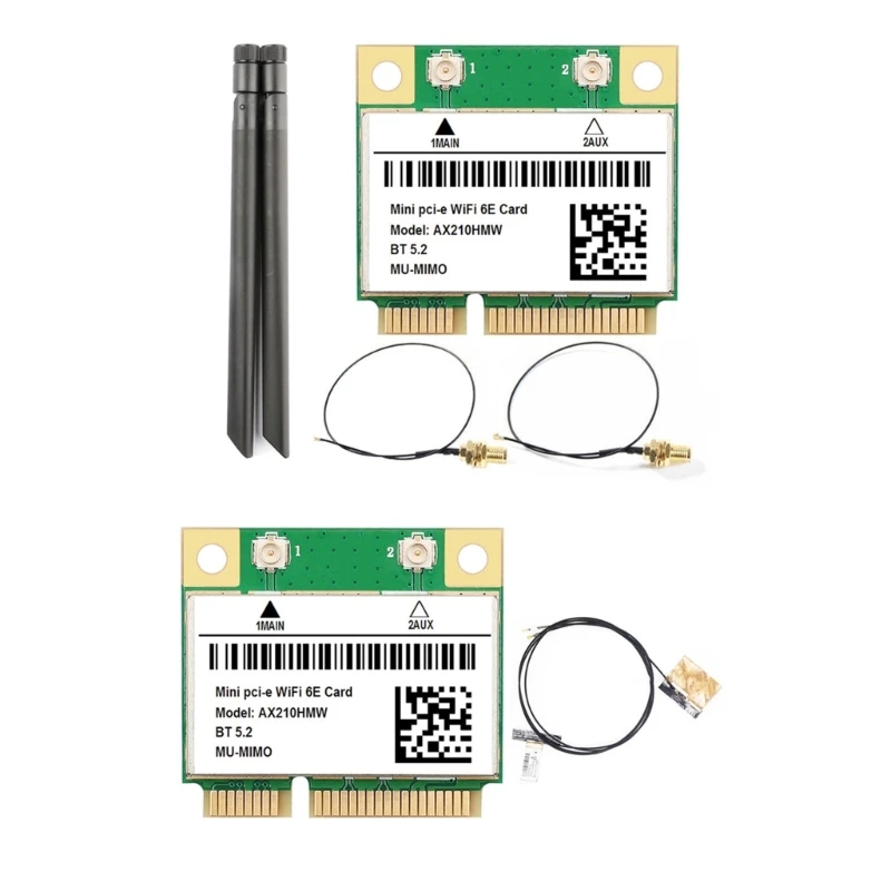 Адаптер Wi-Fi 5374M 6E mini PCI-E BT5.2 с трехдиапазонной беспроводной картой AX210HMW 0