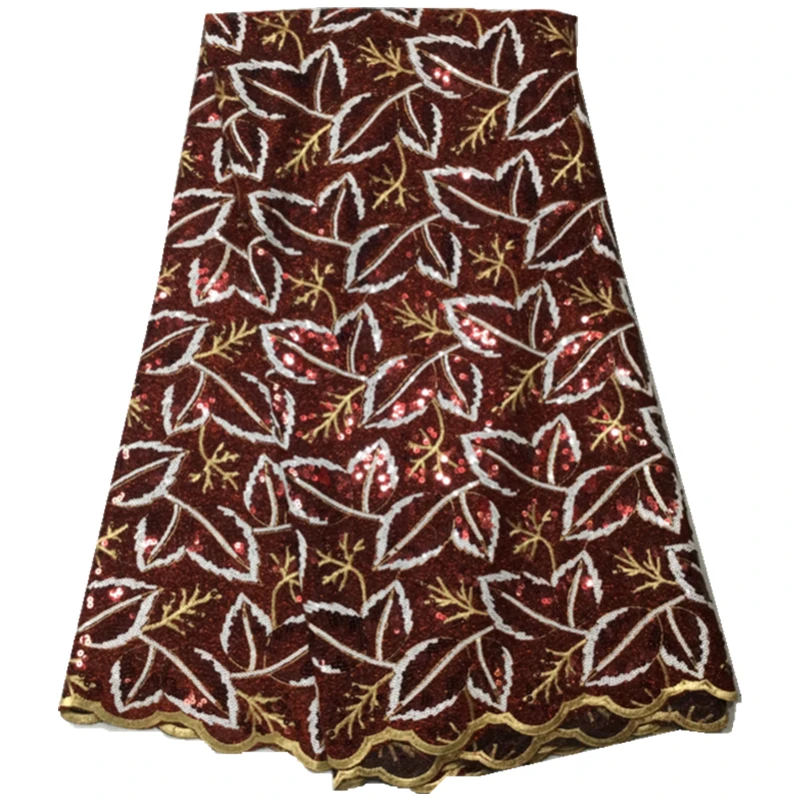 Африканская тюлевая кружевная ткань для женского платья, нигерийские кружевные ткани 3