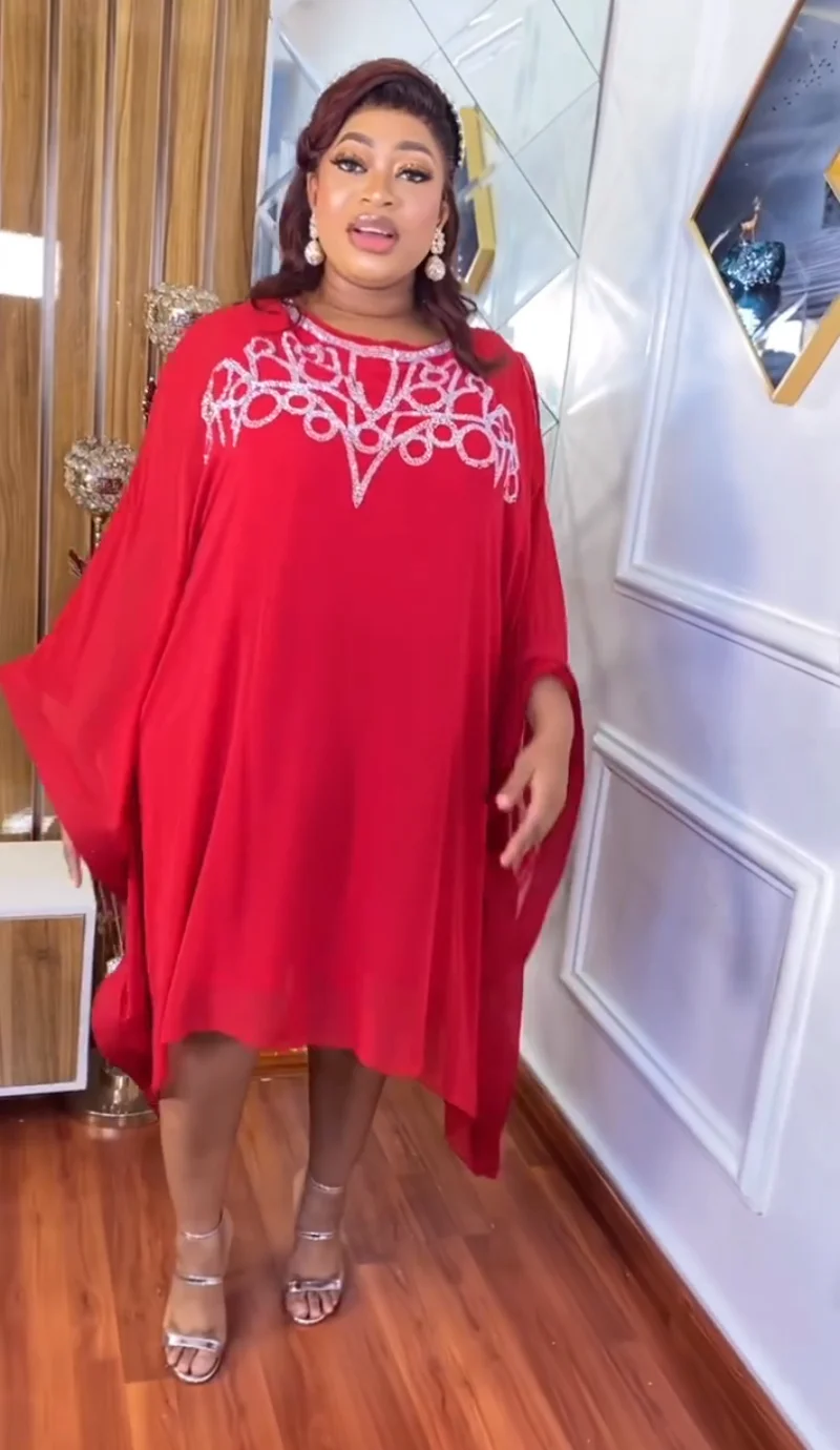 Африканские Платья Для Женщин Традиционной Длины до колена, Африканская Одежда Kanga, Модное Новое Свободное Уличное Платье С Бриллиантами 2