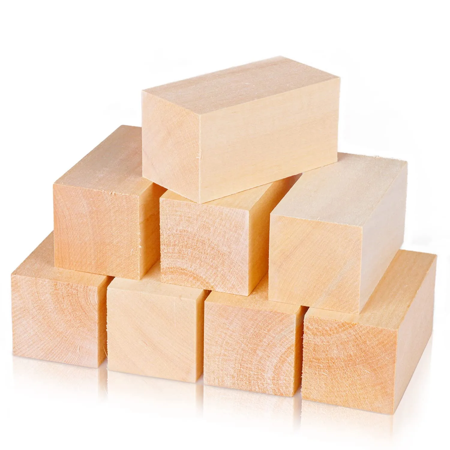 Блоки для резьбы по дереву из липы 4 x 2 x 2 Дюйма, Набор Блоков для Строгания по дереву для Детей, Взрослых, Начинающих или экспертов 0