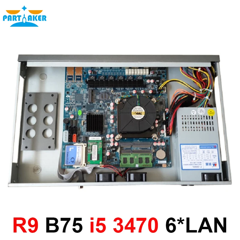 Брандмауэр 1U с 6 гигабитными локальными сетями intel PCI-E 1000M 82583 В Intel Quad Core i5 3470 3,2 ГГц, процессор Mikrotik ROS 2