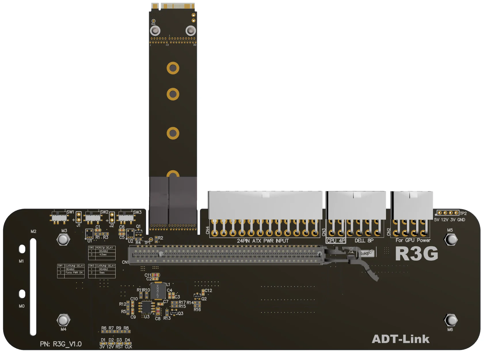 Видеокарта ноутбука R3G, внешняя для док-станции M.2 nvme PCIe 3.0 /4.0x4, на полной скорости поддерживает только интерфейс M.2 NVMe 4