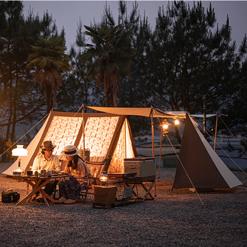 Водонепроницаемая хлопчатобумажная палатка Bushcraft, Навес для кемпинга, Пляжная треугольная палатка, укрытие для сада Toldo 1