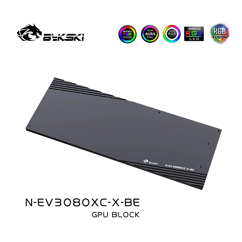 Водяной блок Bykski для EVGA GeForce RTX 3080 XC3 ЧЕРНЫЙ ИГРОВОЙ графический процессор/Видеокарта/Медный Радиатор охлаждения RGB SYNC/N-EV3080XC-X 2