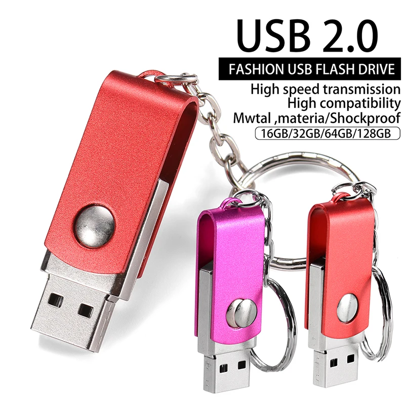 Вращающиеся на 360 ° Флешки 64 ГБ Фиолетовый Металлический USB Флэш-накопитель 32 ГБ Бесплатный Пользовательский ЛОГОТИП Memory Stick 16 ГБ Подарочный Брелок U Диск 8 ГБ 5