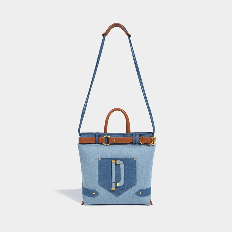 Высококачественная женская сумка-Мессенджер из денима большой емкости для поездок на работу через плечо 0