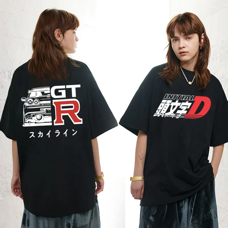 Горячая Распродажа, Футболка с принтом Manga R34 Skyline GTR JDM, Аниме Drift AE86, футболка с начальным номером D, Мужские И женские Модные Повседневные футболки из 100% хлопка 0