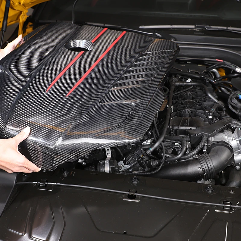 Для Toyota GR Supra A90 A91 2019-2022 Капот Из Настоящего Углеродного Волокна, Внутренняя Отделка Крышки двигателя, Обвесы, Автомобильные Аксессуары 3