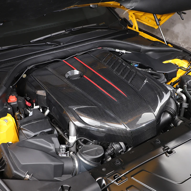 Для Toyota GR Supra A90 A91 2019-2022 Капот Из Настоящего Углеродного Волокна, Внутренняя Отделка Крышки двигателя, Обвесы, Автомобильные Аксессуары 5