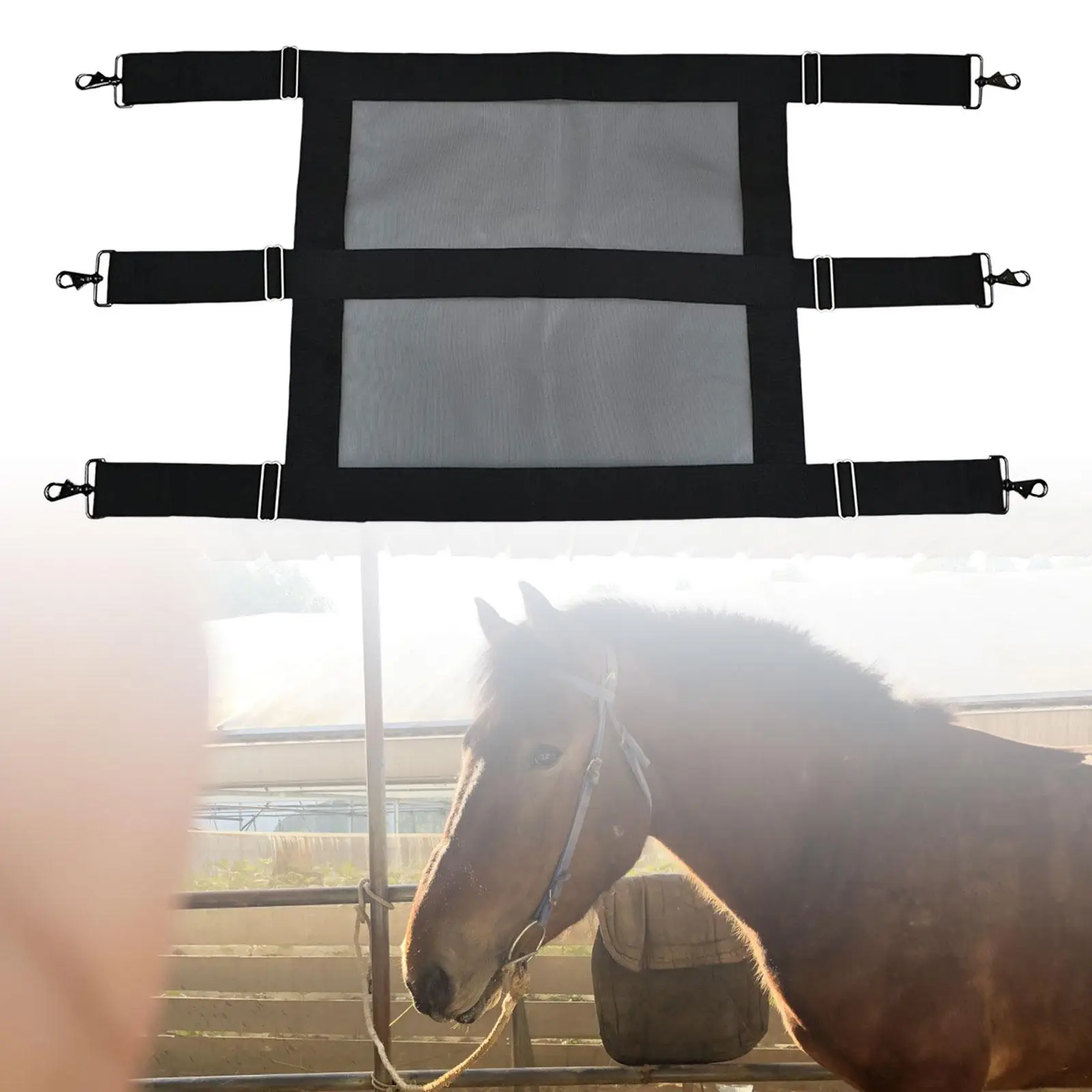 Защита стойла для лошадей Прочные крючки для лошадей Классические и фурнитурные Сетка для подачи воздуха Большая 1