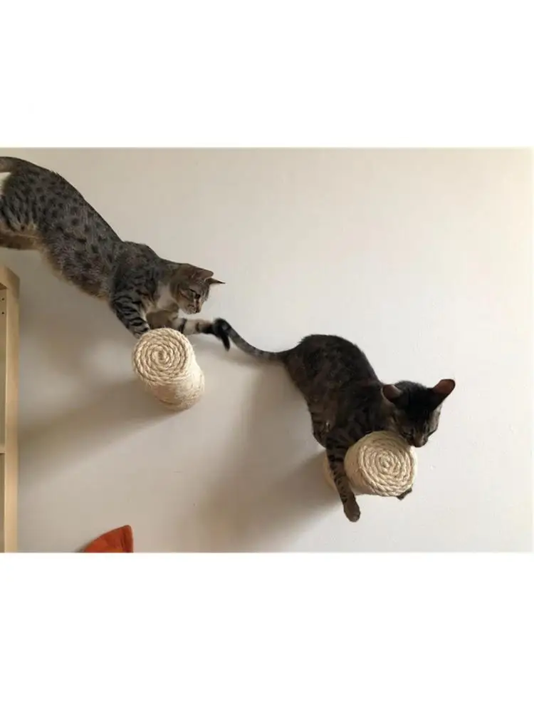 Игрушка для кошек из массива дерева, настенная платформа для прыжков с кошкой, устойчивая когтеточка 5