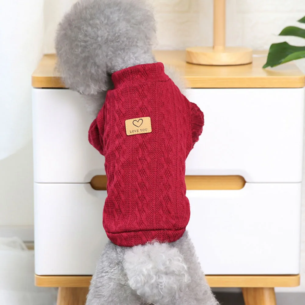Качественный новый свитер для собак, зимняя одежда для маленьких собак, кошек, Трикотаж для щенков, Теплые толстовки, рубашка для щенков, одежда в холодную погоду 1