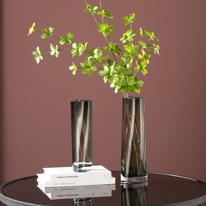 Китайская креативная современная ваза Продвинутый минималистский офисный эстетический дизайн хрустальной вазы Nordic Glass Deco Maison Room Decorator 2