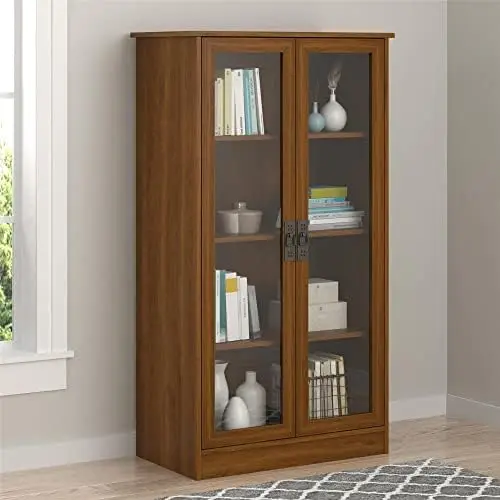 Книжный шкаф со стеклянной дверью Quinton Point, эспрессо 1