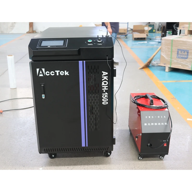 Комбинированная машина 3 в 1 Habdhold Модель AccTek 1500 Вт Волоконный лазер с ЧПУ для резки, Сварки и очистки 4