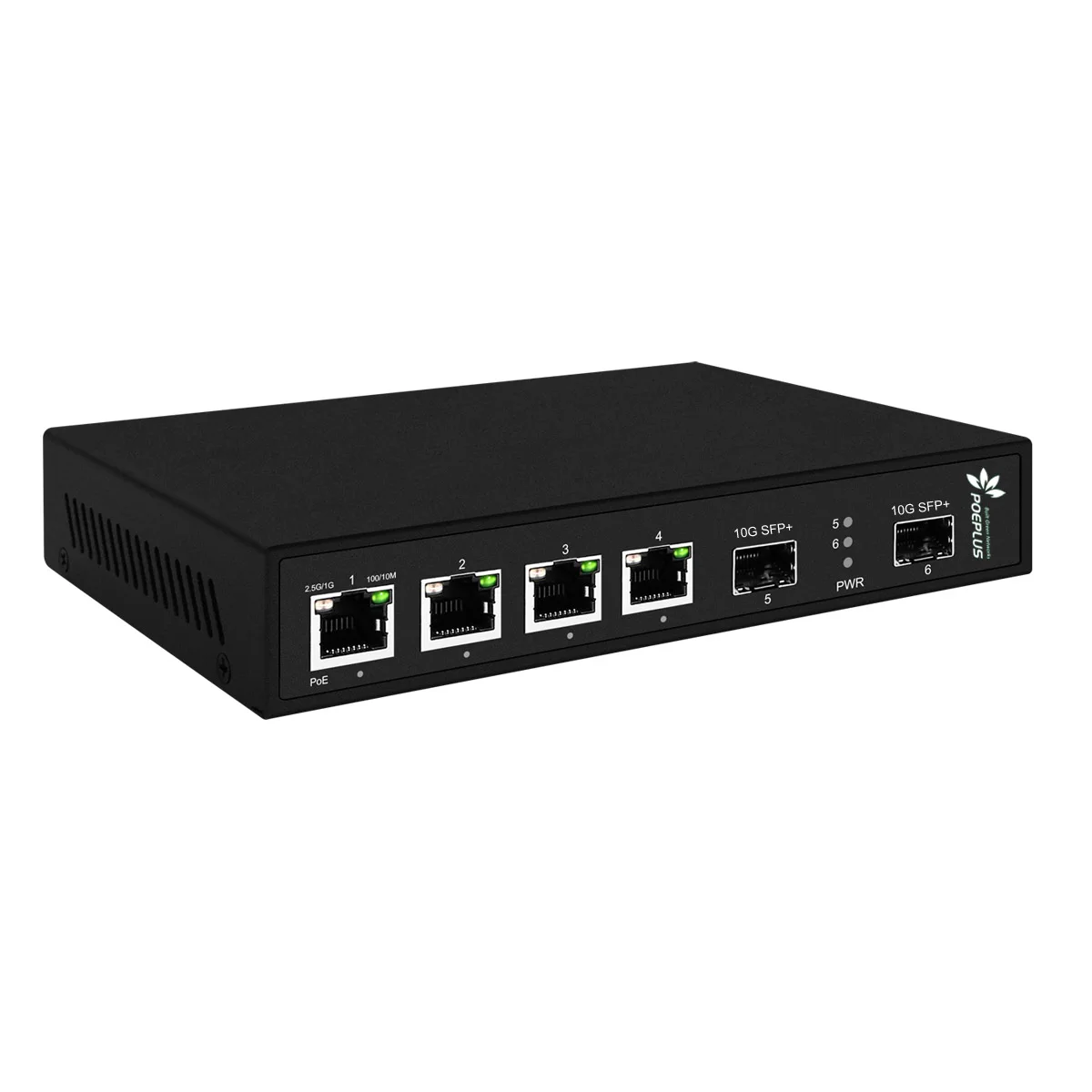 Коммутатор POE с 4 Портами 2,5 Гб и 2 * 10 Гб SFP + Восходящий канал 802.3bt/at 2500 Мбит/с Ethernet Lan-коммутатор 4