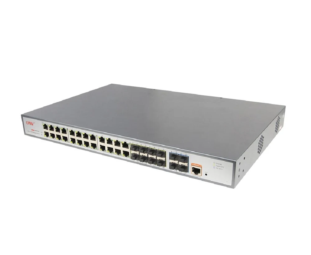 Коммутатор безопасности 10G L2 +, управляемый коммутатор агрегации Ethernet, гигабитный коммутатор с 24 портами RJ45 и 8 портами SFP и 4 * 1/10G SFP 2