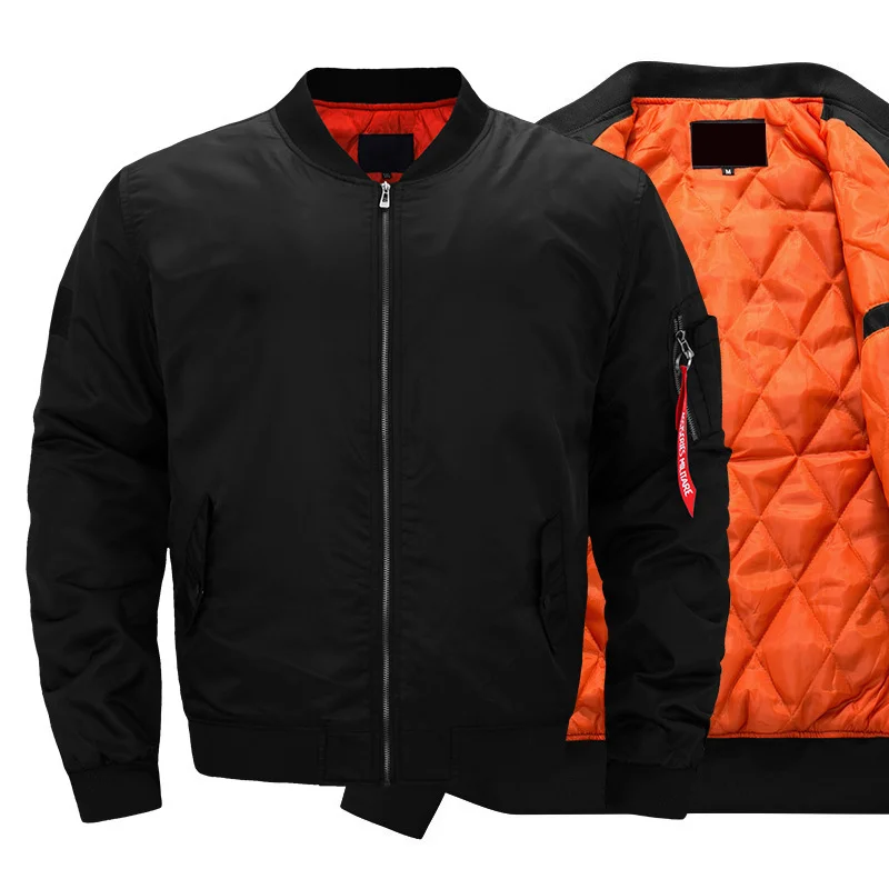 Куртка-бомбер для мужчин, толстые и тонкие повседневные куртки на молнии, бейсбольное пилотское водонепроницаемое зимнее пальто, мужской плюс размер 0