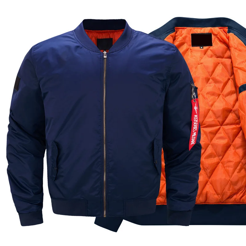 Куртка-бомбер для мужчин, толстые и тонкие повседневные куртки на молнии, бейсбольное пилотское водонепроницаемое зимнее пальто, мужской плюс размер 1