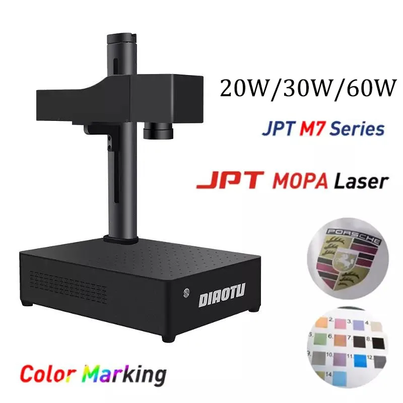 Лазерная маркировочная машина Diaotu 100 Вт JPT MOPA цветная Волоконная Лазерная Гравировка Ezcad Лазерная Гравировальная машина Для металлической ювелирной маркировки 0