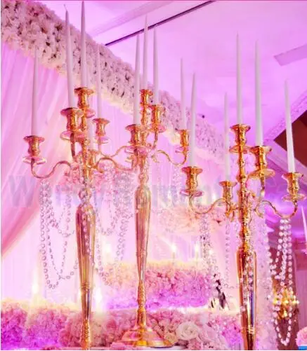 Лидер продаж, центральное украшение стола высотой 98 см, Золотой канделябр, подсвечник, подсвечник для свадебного мероприятия, украшение домашнего стола 0