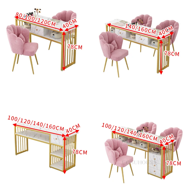 Маникюрный стол и стул в скандинавском стиле, Салонная мебель, Современный минималистичный Одноместный Двойной Маникюрный стол, Профессиональный маникюрный стол U 5