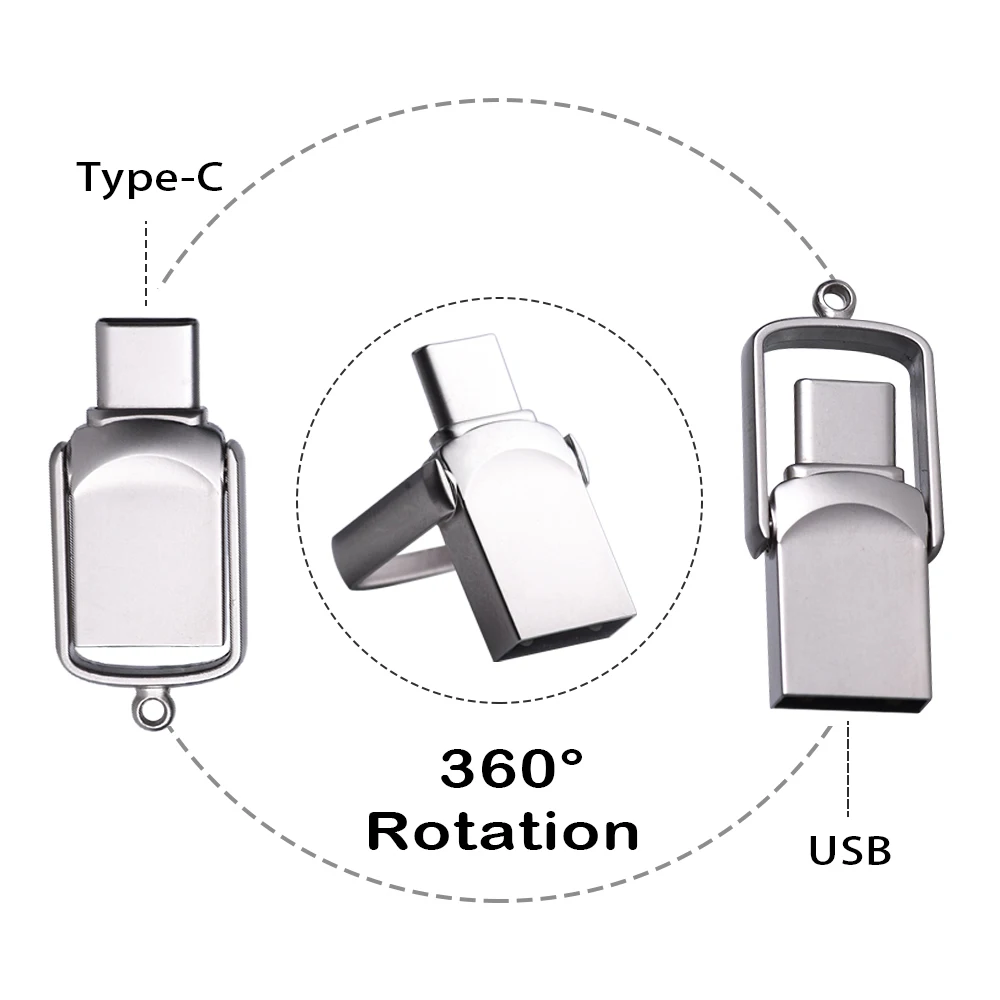 Мини-USB-флеш-накопитель TYPE-C 64 ГБ, бесплатный брелок для ключей, 32 ГБ, Креативные бизнес-подарки, карта памяти, бесплатный пользовательский логотип, флешка 1