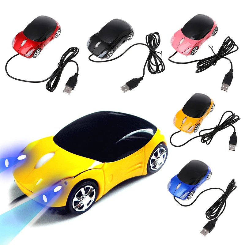 Мини-автомобильная форма USB-проводная мышь с разрешением 1000 точек на дюйм с подсветкой датчика 3D Оптическая мышь для настольных компьютеров и ноутбуков 2021 Новинка 1
