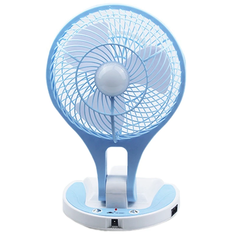 Мини-вентилятор Складной электрический вентилятор Мультяшный портативный вентилятор Настольный вентилятор Портативный настольный домашний с основанием синего цвета 0