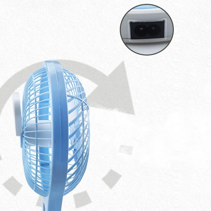 Мини-вентилятор Складной электрический вентилятор Мультяшный портативный вентилятор Настольный вентилятор Портативный настольный домашний с основанием синего цвета 2