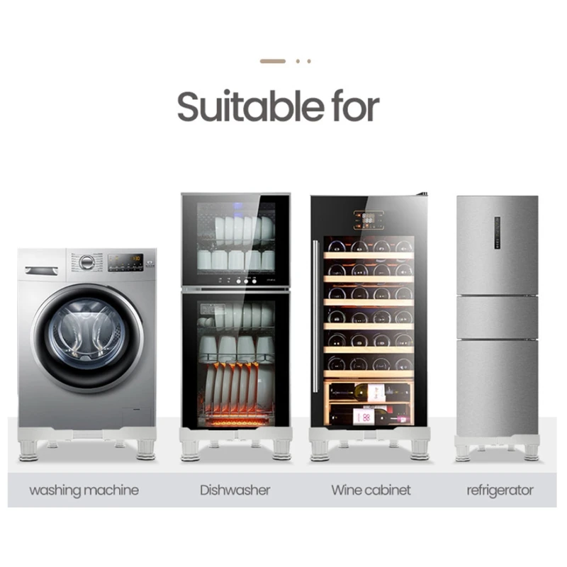 Многофункциональная подставка для стиральной машины, Регулируемая Подставка для холодильника, Подвижный роликовый кронштейн, Колесо, Кухонные принадлежности для ванной комнаты 1