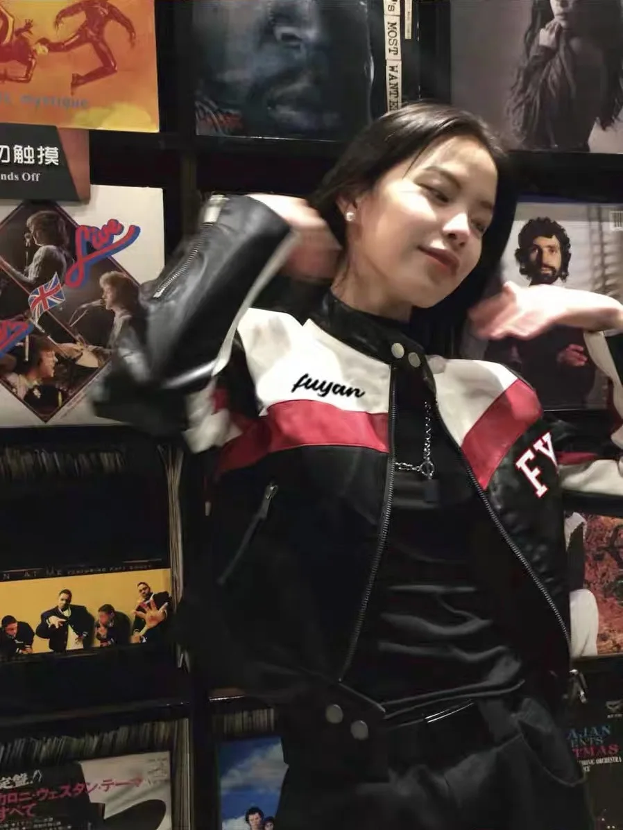 Мотоциклетные трендовые куртки y2k, женская новинка 2023, одежда для гонок, мужской корейский модный свободный кожаный жакет 2023, пальто для пар из искусственной кожи 3