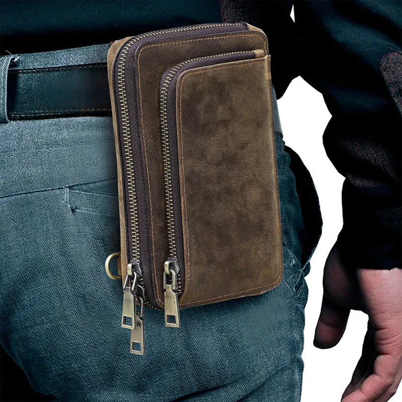 Мужская Повседневная маленькая поясная сумка из натуральной кожи, дизайнерский пояс-мессенджер для путешествий, поясной ремень для 6,7-дюймового чехла для телефона 0