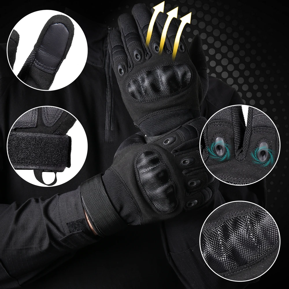 Мужские Тактические перчатки с сенсорным экраном, Страйкбольная перчатка на полный палец, военные перчатки для пеших прогулок, Охоты, велоспорта, стрельбы, вождения велосипеда 3