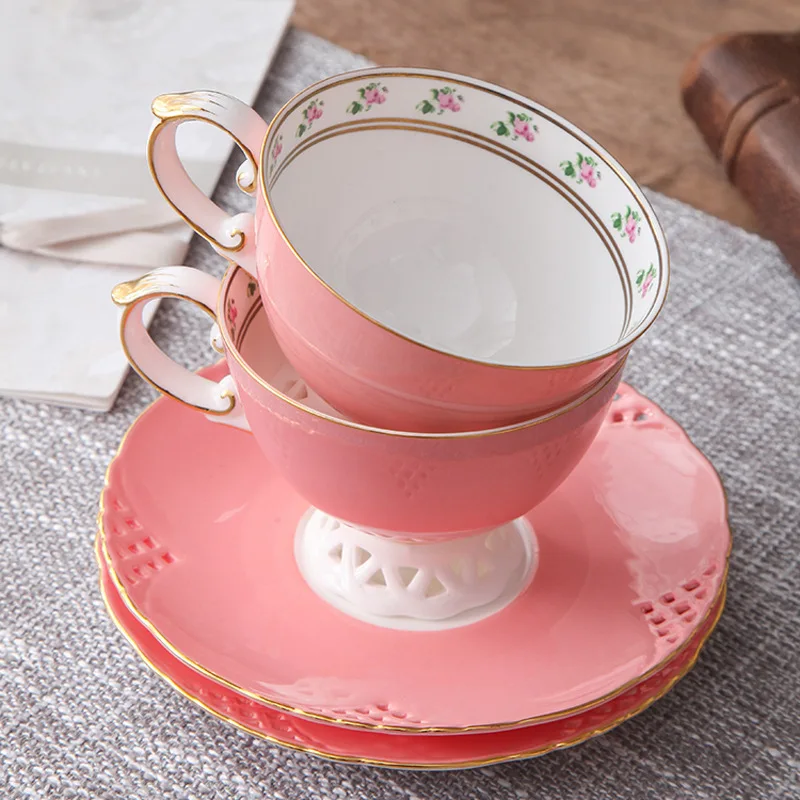 Набор кофейных чашек и тарелок, Легкая керамика, Роскошный костяной фарфор, Чайная чашка и тарелка в скандинавском британском стиле 1
