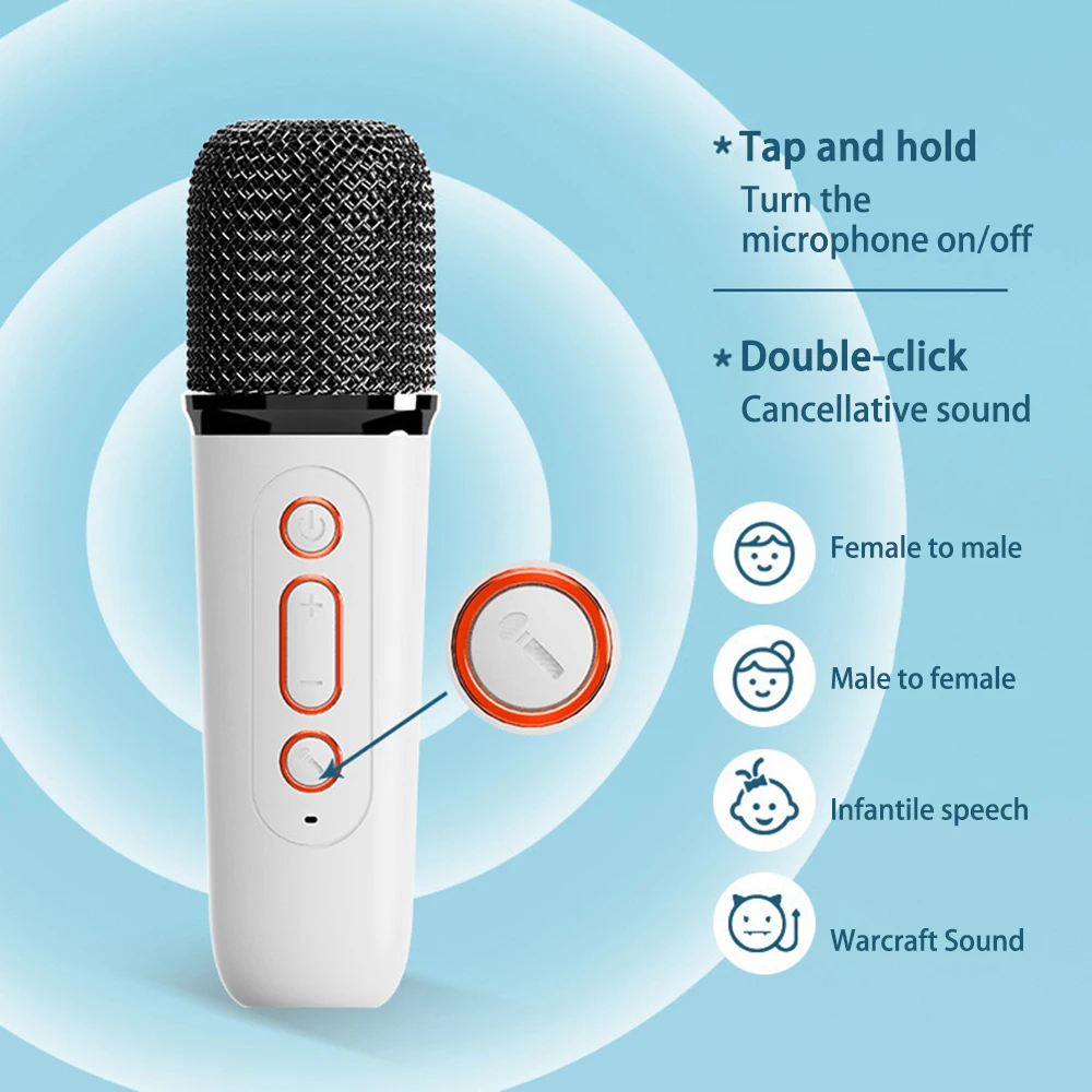 Новая Микрофонная Караоке-машина для Взрослых и детей, Сабвуфер, Портативная Bluetooth-Акустическая Система с 2 Беспроводными Микрофонами, Музыкальный Плеер 2