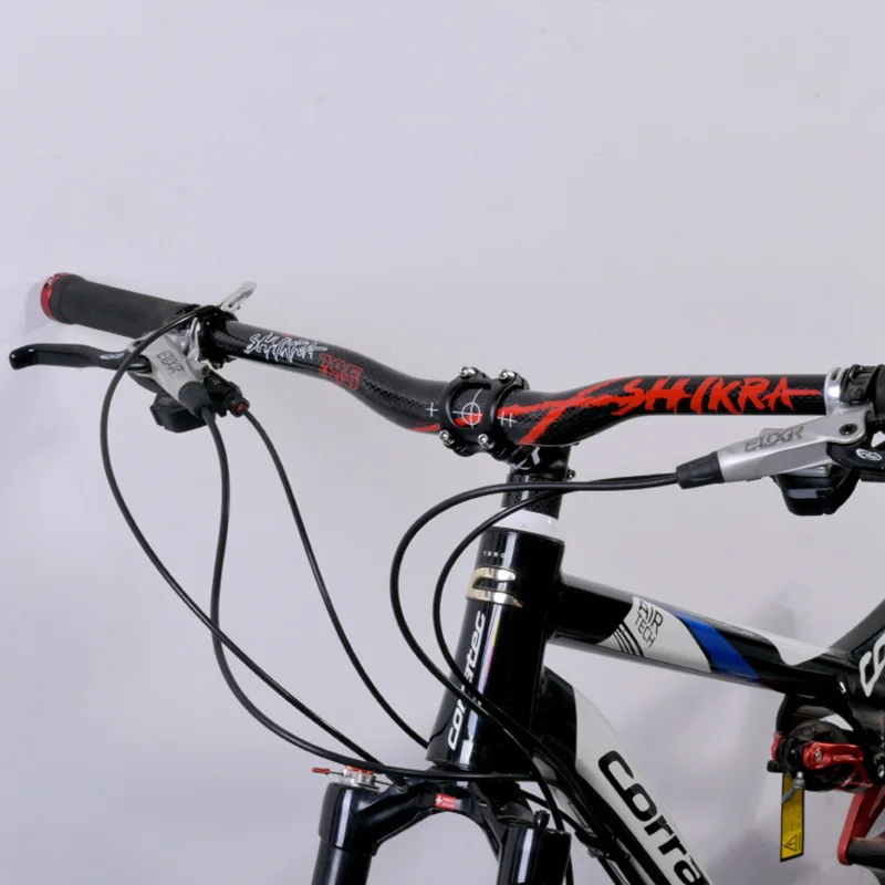 Новый Велосипед SHIKRA из углеродного волокна, руль для горного велосипеда, 3K, руль для ласточки, 31,8*620/640/660-760 мм, руль для BMX MTB Велосипеда 5
