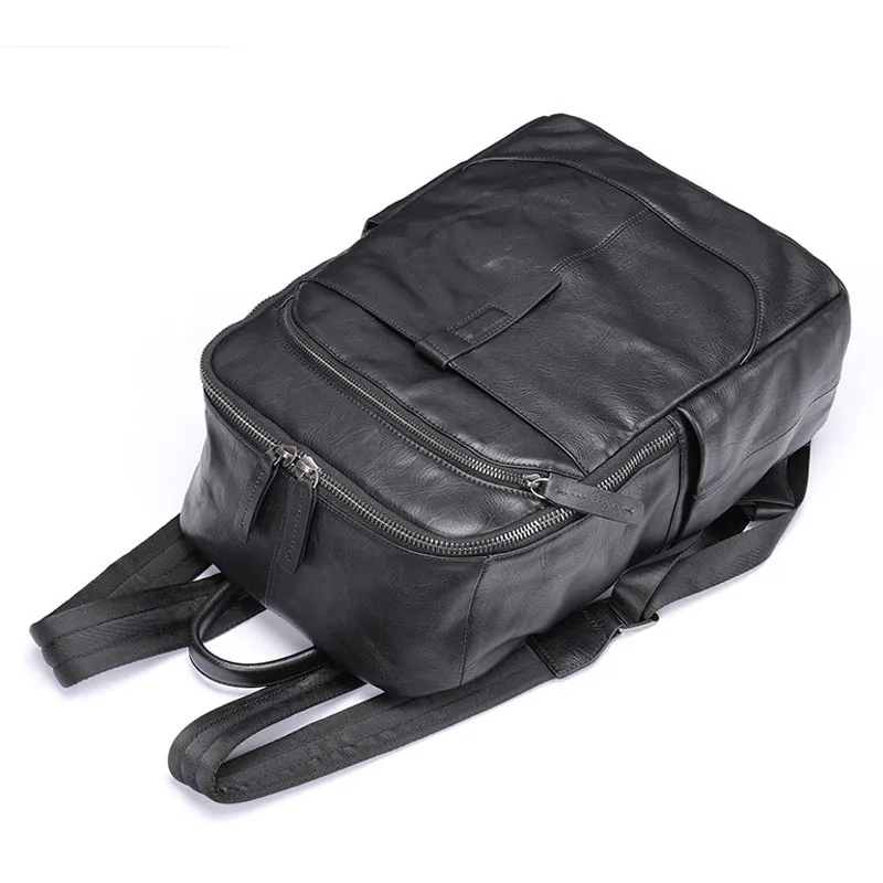 Новый мужской кожаный рюкзак EUMOAN, простая легкая дорожная сумка для бизнеса и отдыха, большая вместительная сумка для компьютера, школьная сумка из воловьей кожи, tide 1