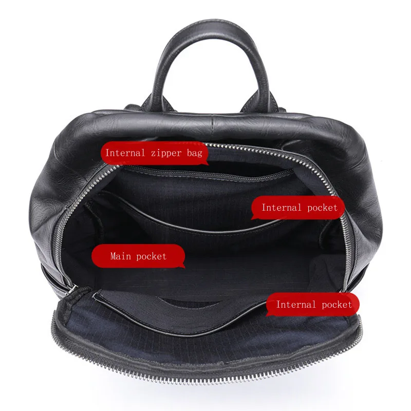 Новый мужской кожаный рюкзак EUMOAN, простая легкая дорожная сумка для бизнеса и отдыха, большая вместительная сумка для компьютера, школьная сумка из воловьей кожи, tide 4