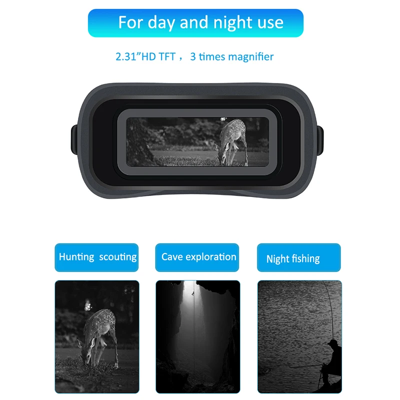 Охотничий Бинокль ночного видения, ИК-цифровая инфракрасная камера, 2,3 ЖК-телескоп дневного и ночного видения, оптика для дикой природы, Кемпинг 4