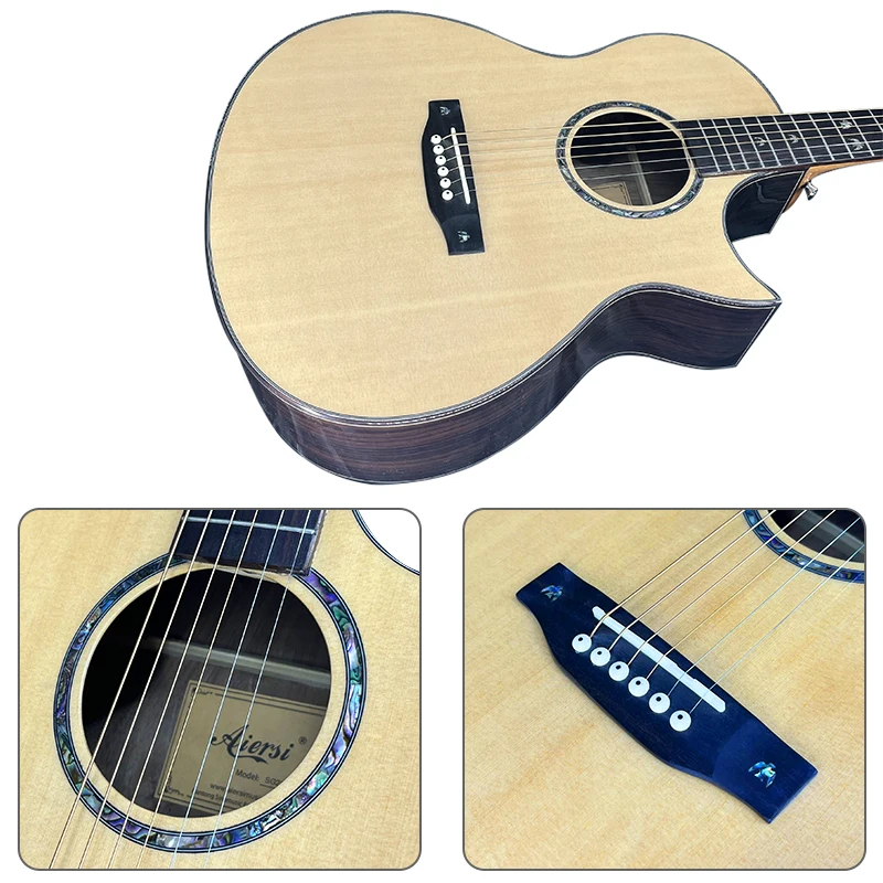 Продается акустическая гитара Aiersi brand custom guitar music cutaway 5