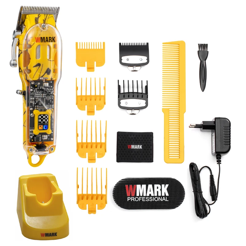 Профессиональный Беспроводной триммер для волос WMARK NG-411 желтого прозрачного цвета 3