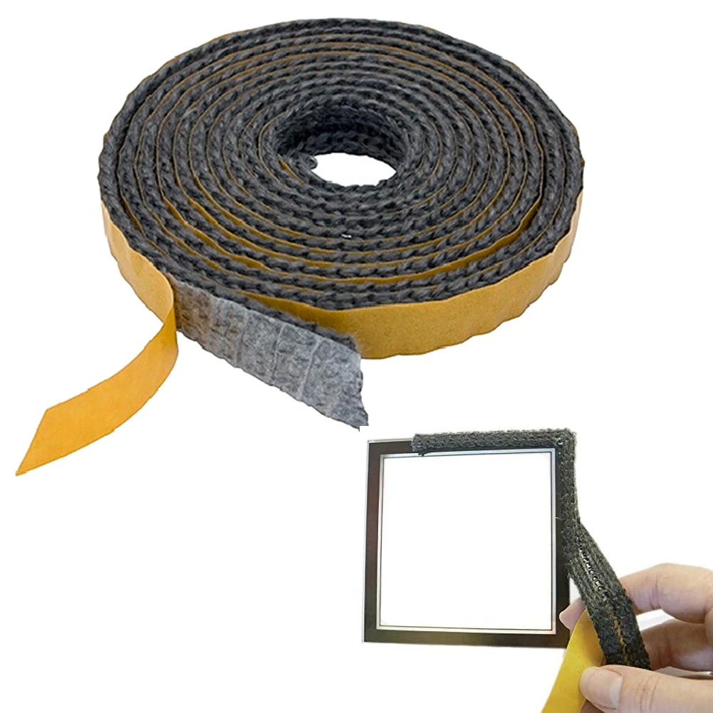 Прочная уплотнительная прокладка из веревки для печки 18 мм x 3 мм Черные уплотнения Дверцы дымохода Из стекловолокна Для Замены камина Противопожарная лента для печки 1