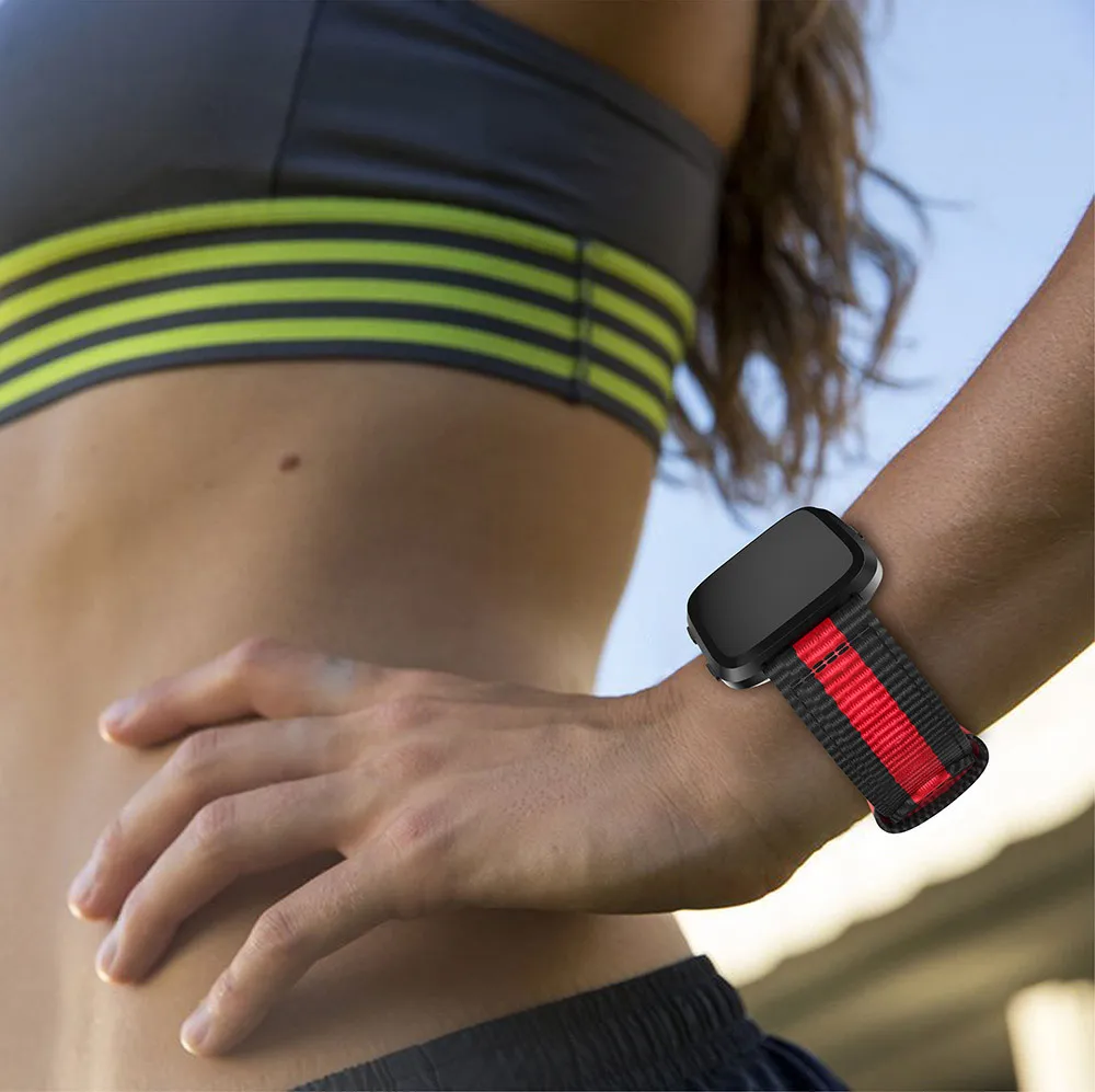Прочный модный сменный браслет из нейлоновой ткани, ремешки для наручных часов, аксессуары для смарт-браслета Fitbit Versa Sport 5