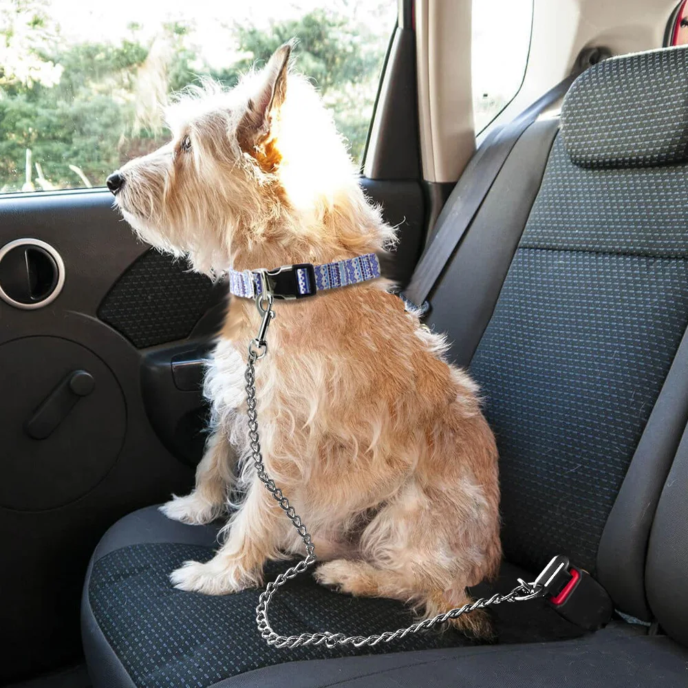 Ремень безопасности Автомобиля Для Собак Из Нержавеющей Стали Ремень Безопасности Без Жевания Сверхмощный Ремень Безопасности Автомобиля Для Домашних Животных Поводок Для Маленьких Средних И Крупных Собак Зоотовары  2