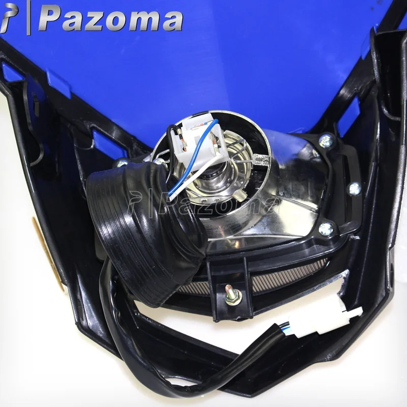 Синий Универсальный Головной Фонарь для Мотокросса, Освещение Enduro, Двойная Спортивная Фара для Байка, Обтекатель для Yamaha YZ YZF WR WRF XT TTR 450 2