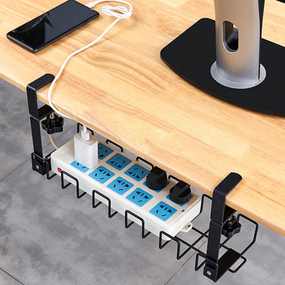 Складной Органайзер для проводов под столом, Складной подвесной Органайзер для проводов под столом из углеродистой стали, Домашний Органайзер для зарядного кабеля 0