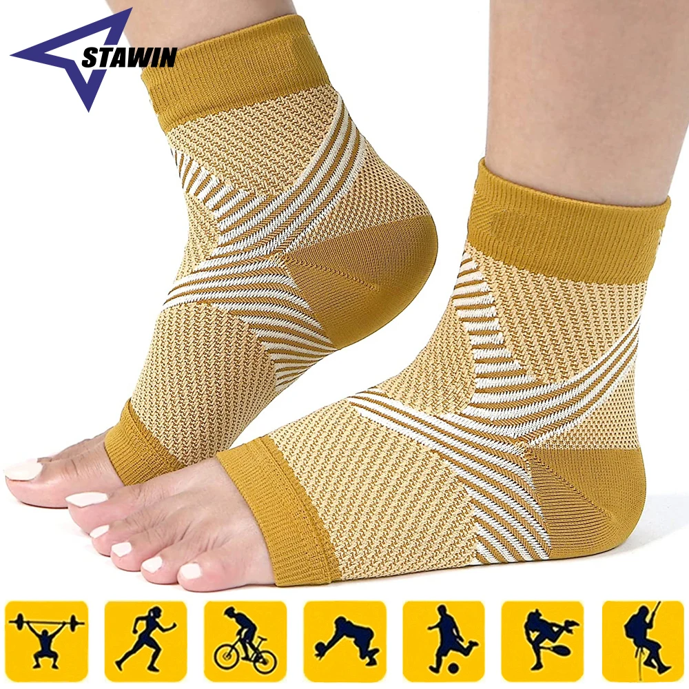 Спортивный Бандаж для голеностопного сустава при подошвенном фасциите, компрессионные носки с рукавами, обеспечивает поддержку стопы и свода стопы, снимает боль в пятке, снимает ахиллово сухожилие 0
